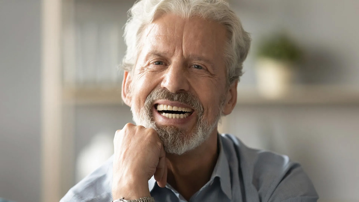 Man smiling after dental treatment