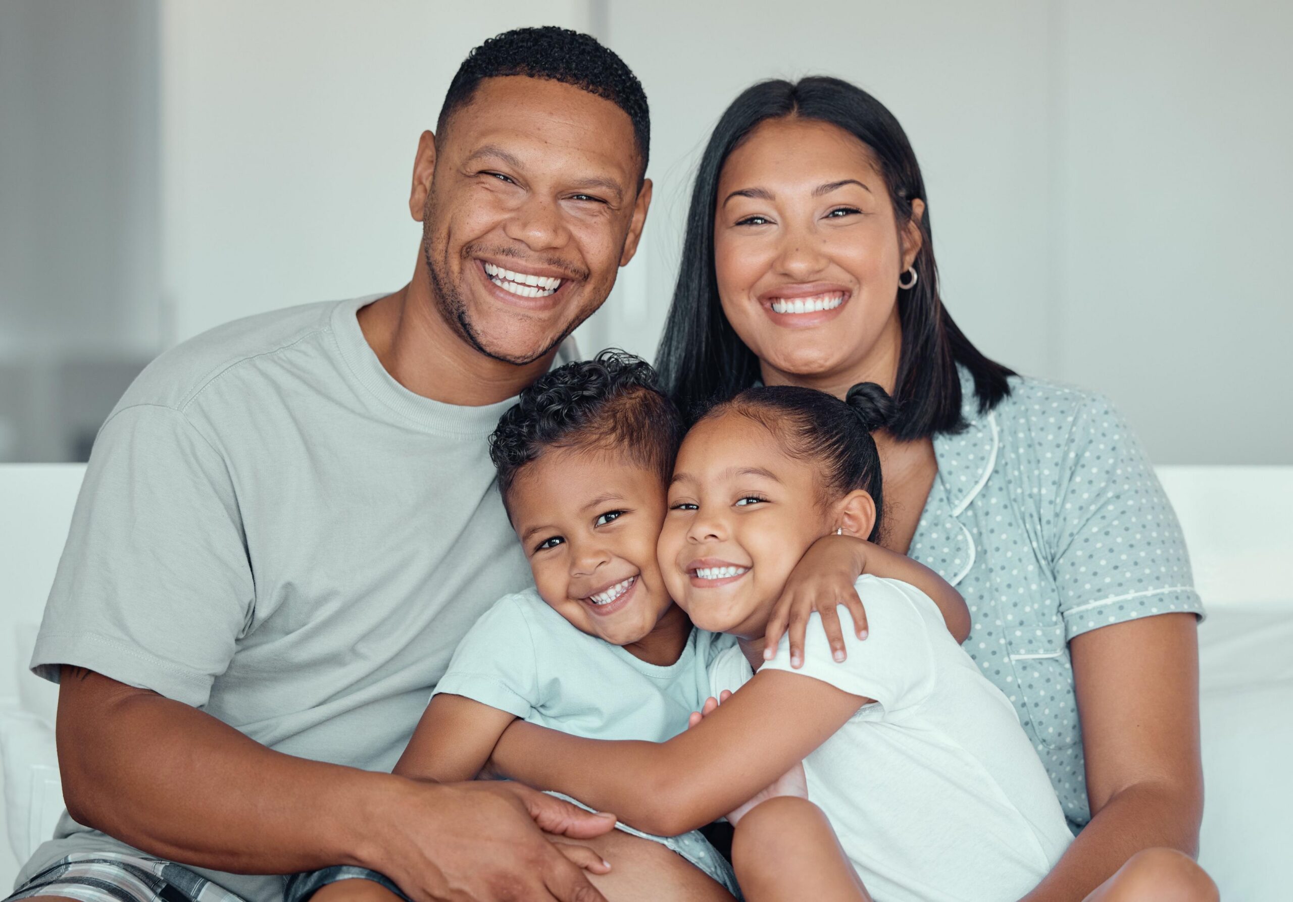 Family smiling together